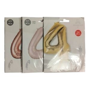 Gold, Pink, and Rose Number 4 Balloons